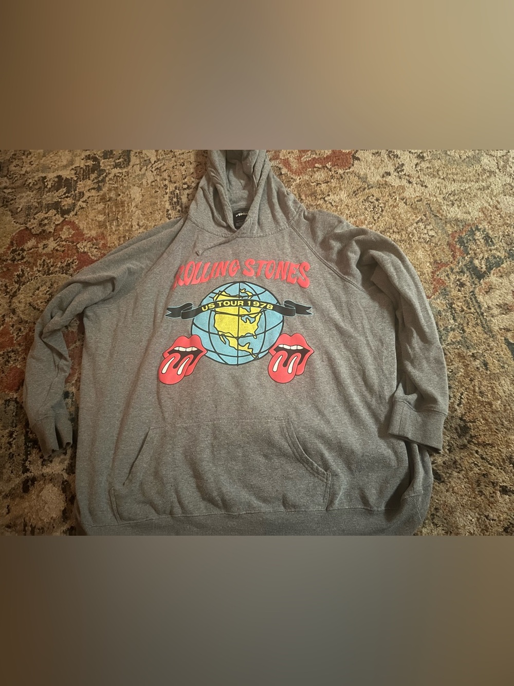the Rolling Stones Grey Graphic Hoodie - women's Pullover